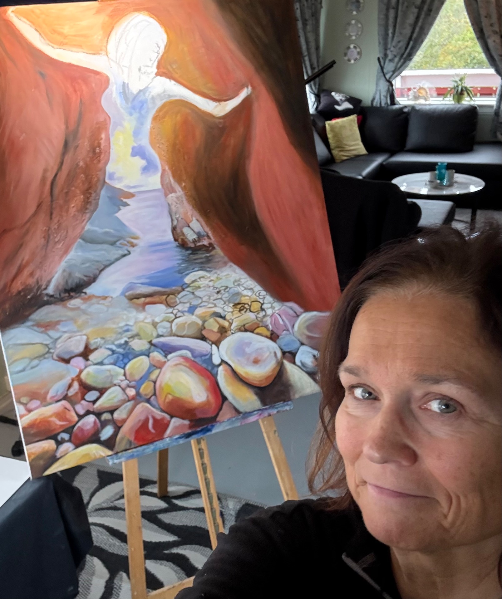 Her jobber eg med eit nytt originalmaleri.