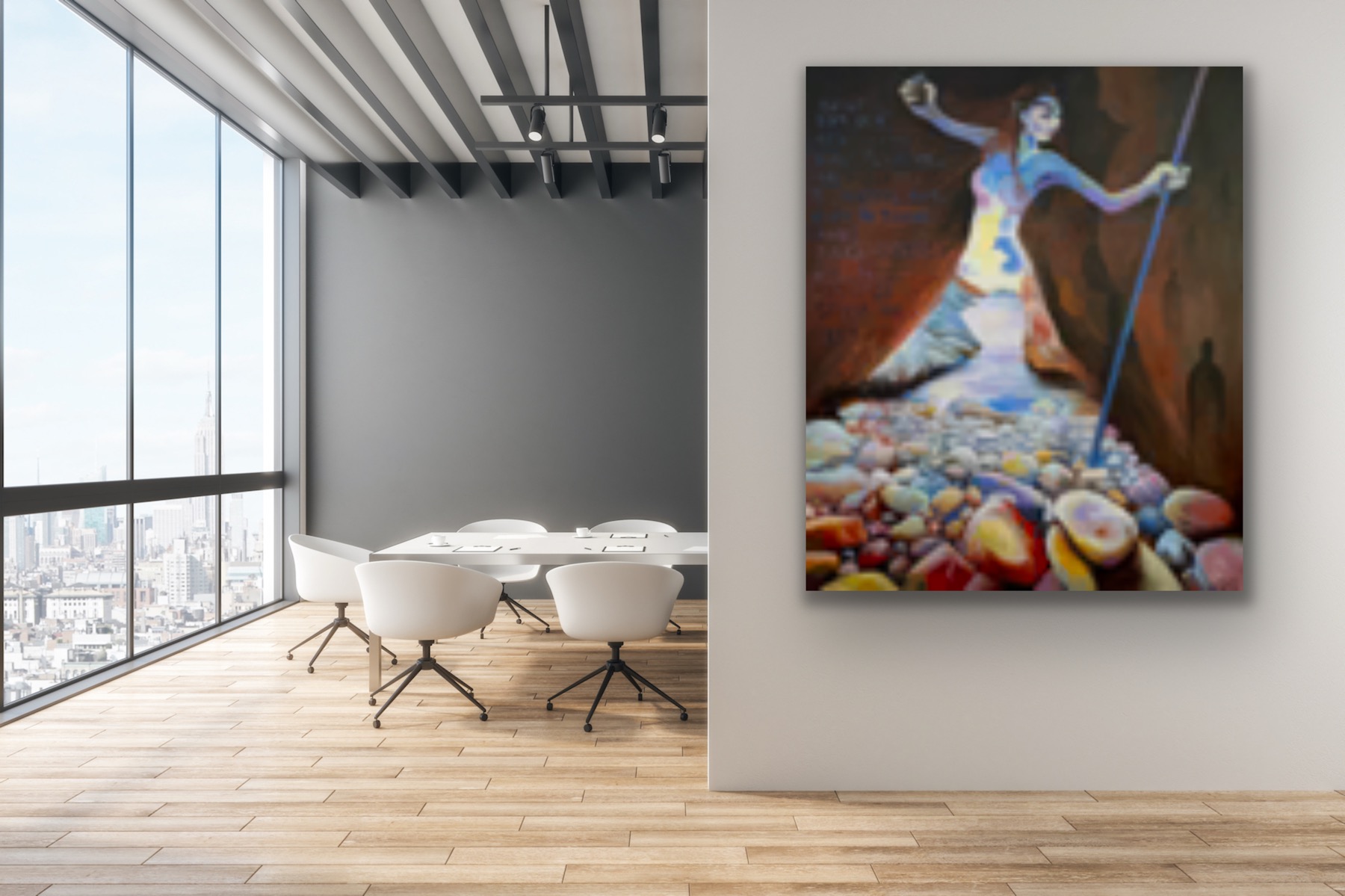 «Kjemperen» i eit virtuelt interiør. 