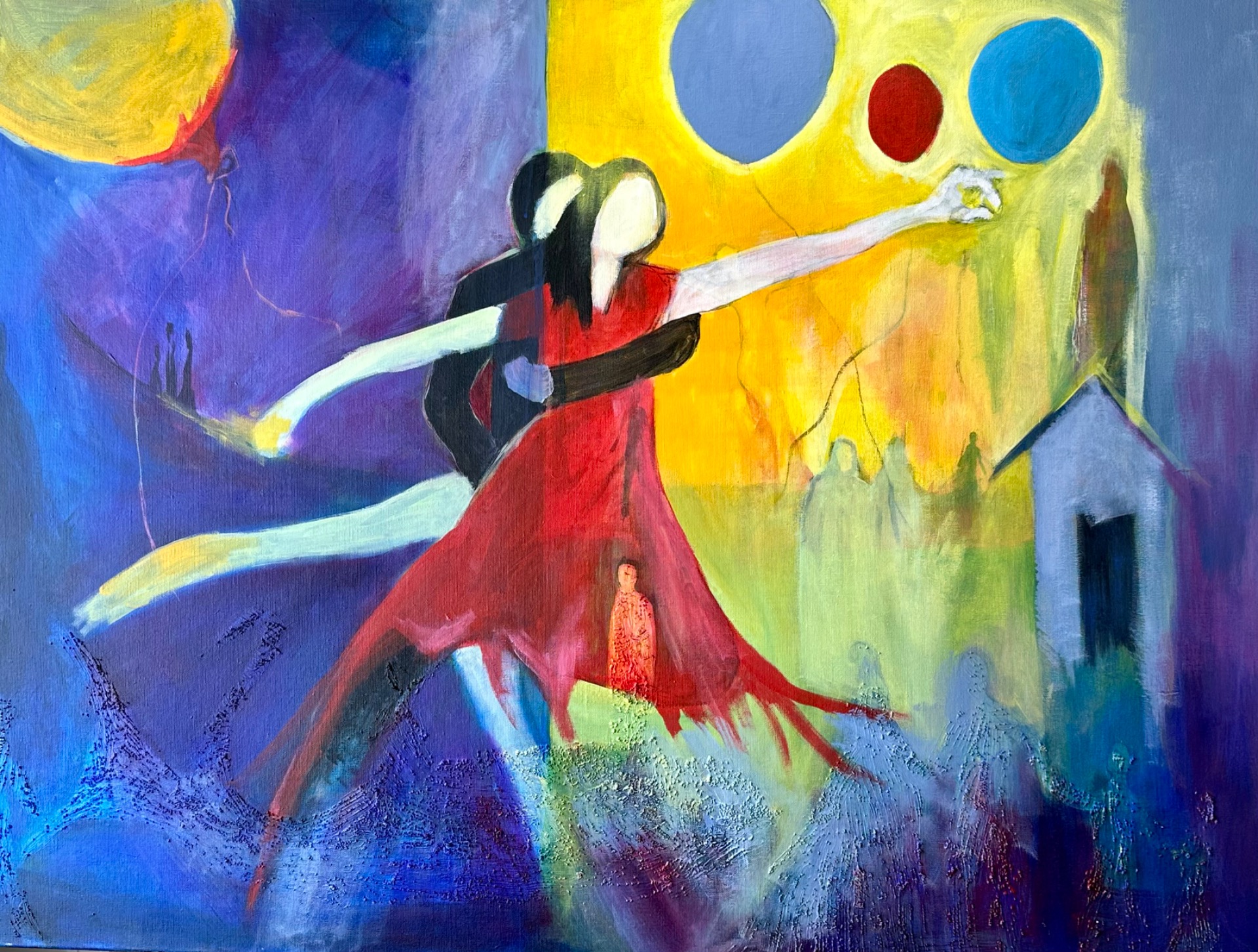 Maleri til salgs. “Pardans/livets dans”. 90 x 120 cm. 