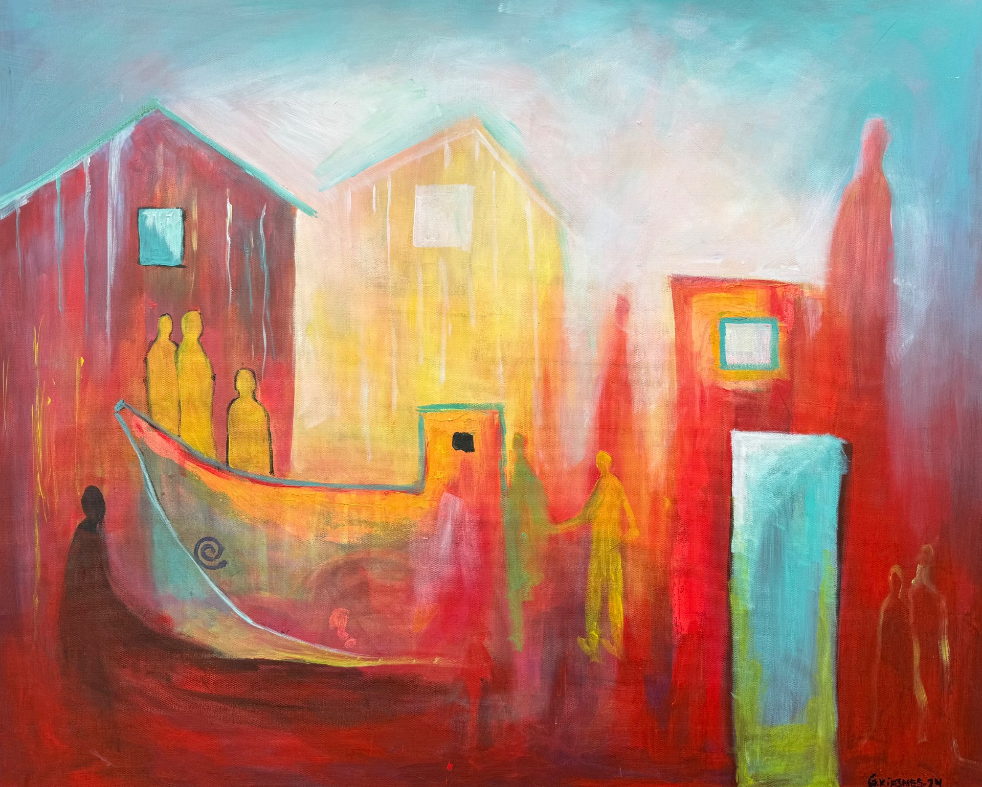 Maleri til salgs. “Båten”. Str. 80 x 100 cm.